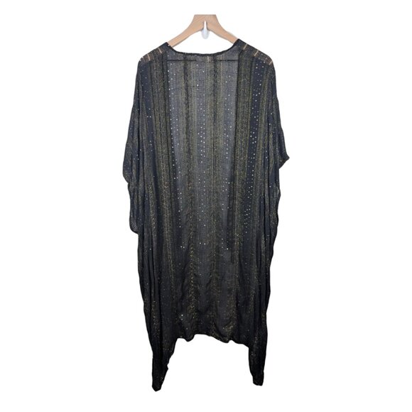 Free People | Sheer Sequin Duster Kimono | Black & Gold | OS - Picture 3 of 11